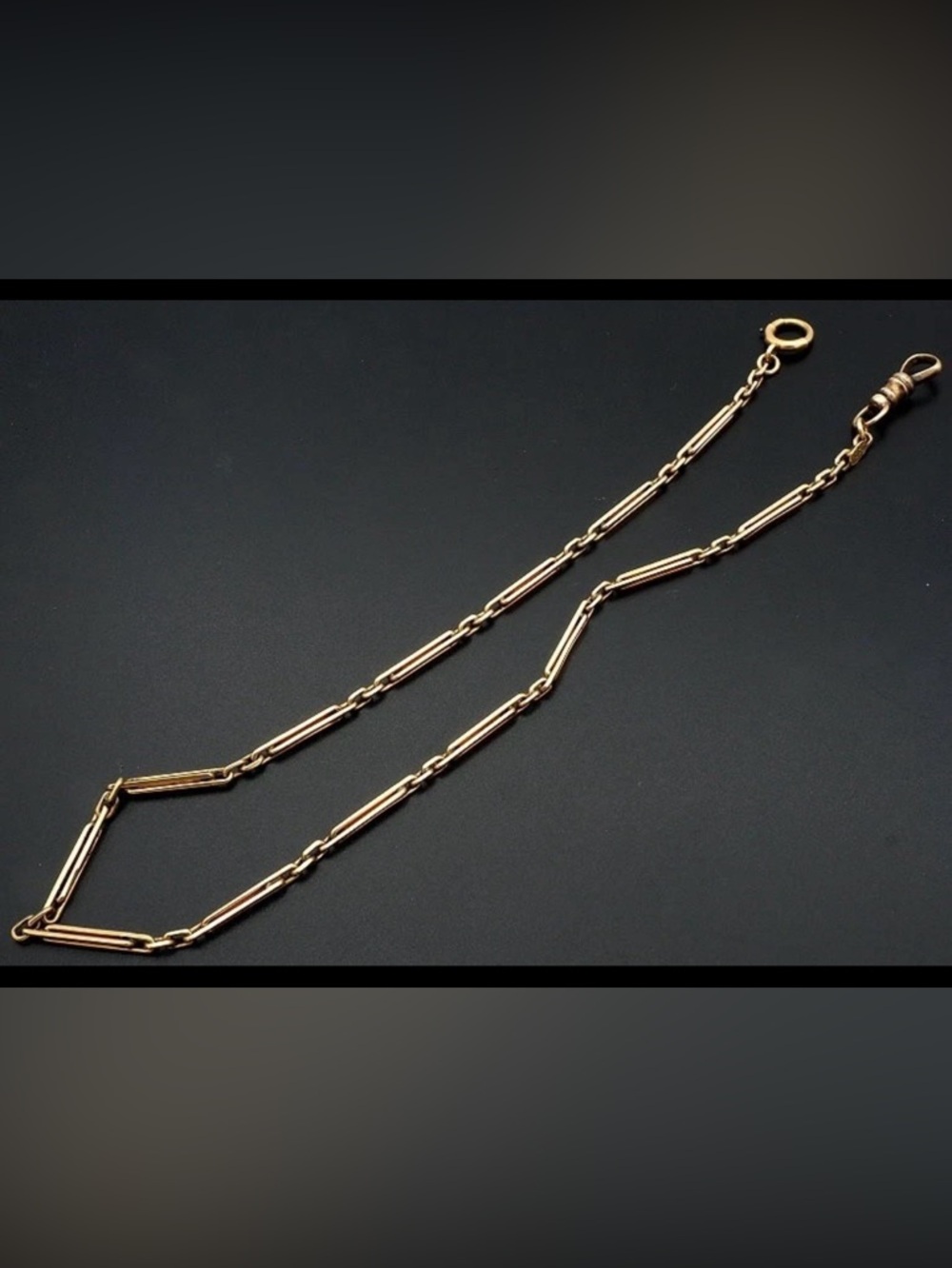 Antique 1925 14 Karat Yellow Gold Chain. 340mm Long. Intricate Design. Stamped.
